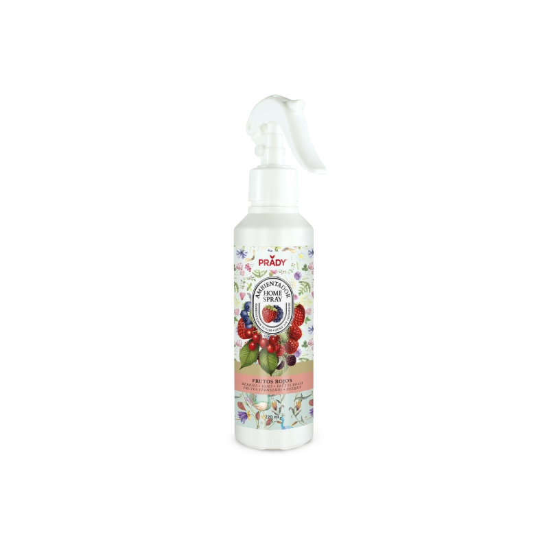 Spray désodorisant Prady Home Fruits Rouges - Flacon de 220 ml - Flacon vaporisateur