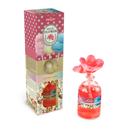 Désodorisant Prady Magic Flower Barbe à Papa - Flacon en verre 100 ml