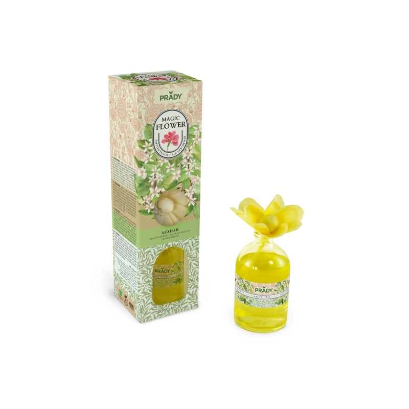 Désodorisant d'ambiance Prady Magic Flower Fleur d'oranger - Flacon en verre de 100 ml