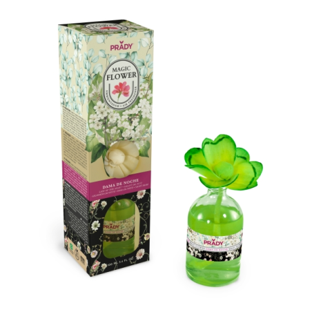 Désodorisant d'ambiance Prady Magic Flower au jasmin nocturne - Flacon en verre de 100 ml