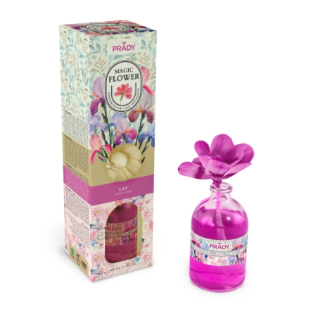 Désodorisant Prady Magic Flower Lily - Flacon en verre 100 ml