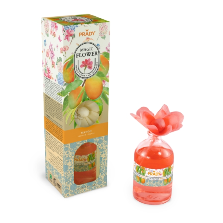 Désodorisant Prady Magic Flower Mangue - Flacon en verre de 100 ml