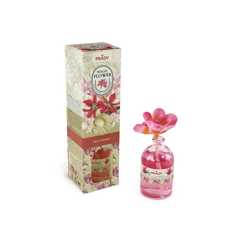 Désodorisant Prady Magic Flower Belle Époque - Flacon en verre de 100 ml