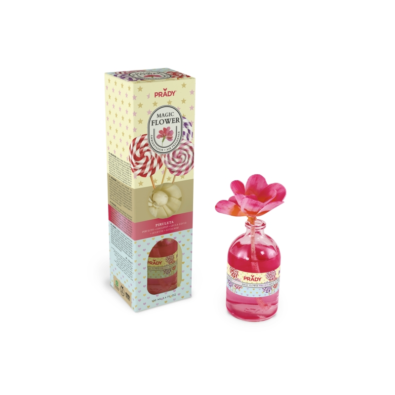 Désodorisant Prady Magic Flower Lollipop - Flacon en verre de 100 ml