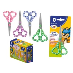 ✅ LOT de 12 Ciseaux d'école Bismark pour enfants Sweet Candy - Manches en plastique - Pointe Roma - 4 modèles en stock