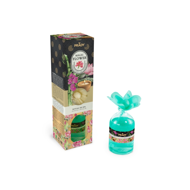 Désodorisant d'ambiance Prady Magic Flower Spa Ritual - Flacon en verre de 100 ml
