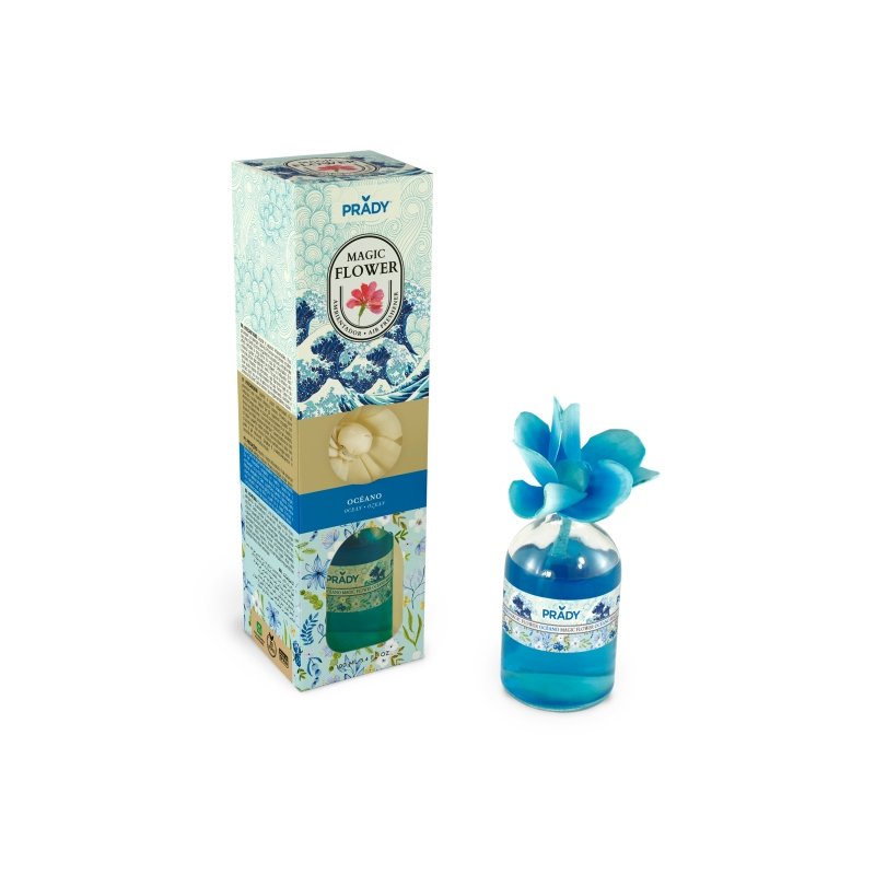 Désodorisant d'ambiance Prady Magic Flower Ocean - Flacon en verre 100 ml