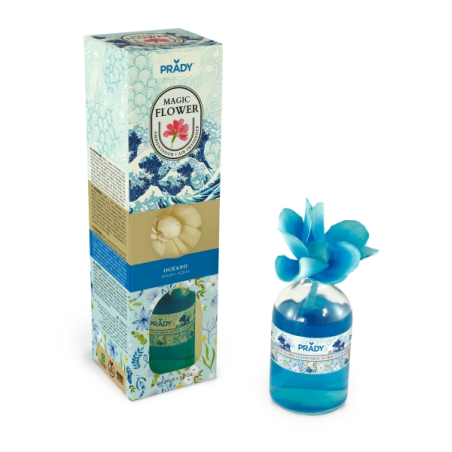 Désodorisant d'ambiance Prady Magic Flower Ocean - Flacon en verre 100 ml