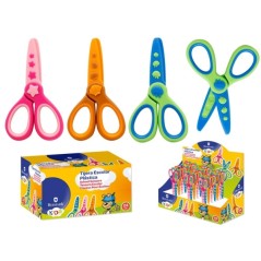 ✅ LOT de 24 Ciseaux d'école en plastique Bismark pour enfants - Décorés de motifs marins - Punta Roma - 3 mod en stock