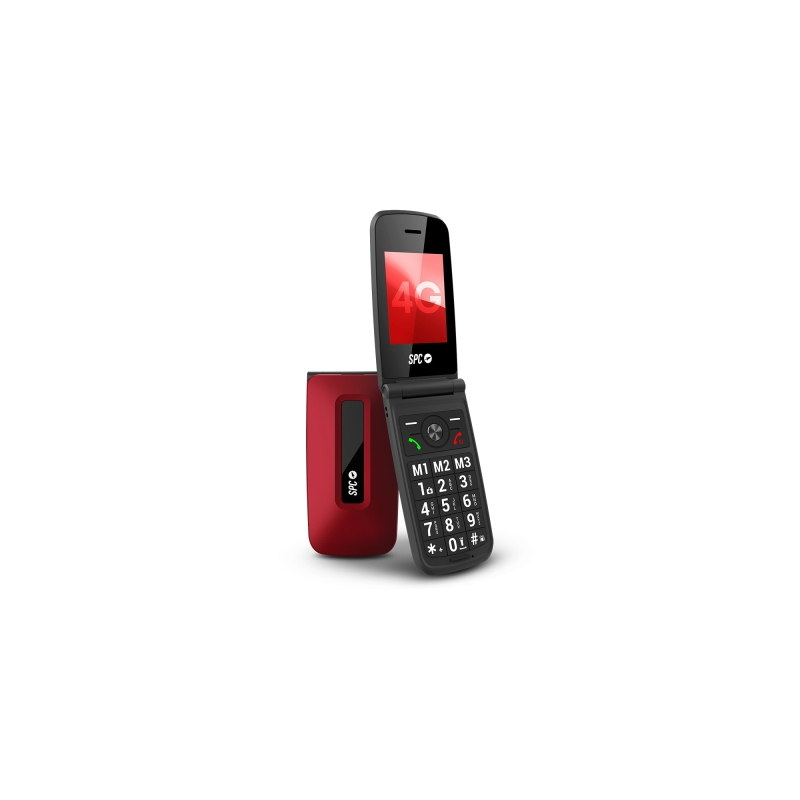 Téléphone à clapet SPC Titan 2 4G pour seniors - Écran en verre résistant aux rayures de 2,4 pouces - Touches XL à commande
