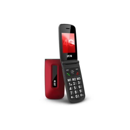 Téléphone à clapet SPC Titan 2 4G pour seniors - Écran en verre résistant aux rayures de 2,4 pouces - Touches XL à commande