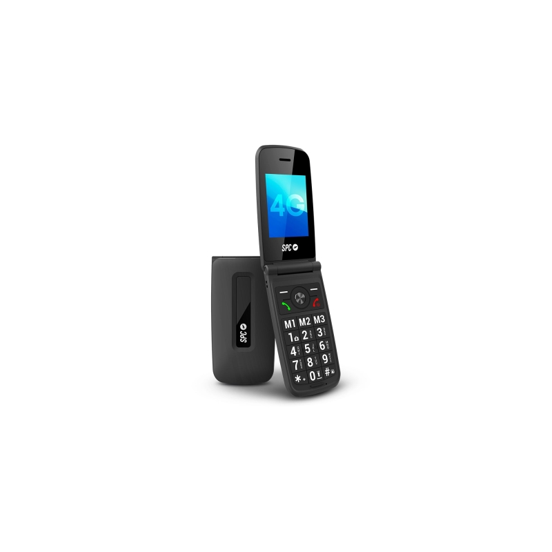 Téléphone à clapet SPC Titan 2 4G pour seniors - Écran en verre résistant aux rayures de 2,4 pouces - Touches XL à commande