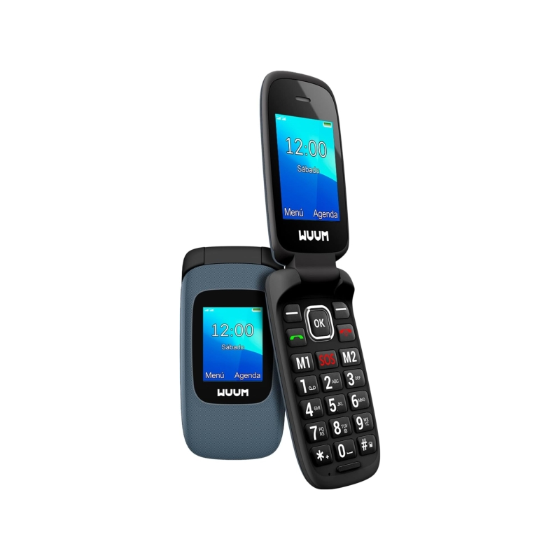 Téléphone à clapet SPC Wuum - Double écran 2,4" + 1,77" - Grandes touches et boutons - Design léger - Accès direct par deux