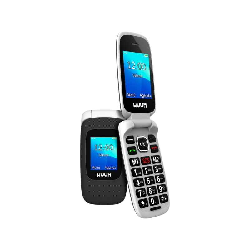 Téléphone à clapet SPC Wuum - Double écran 2,4" + 1,77" - Grandes touches et boutons - Design léger - Raccourci à deux contacts