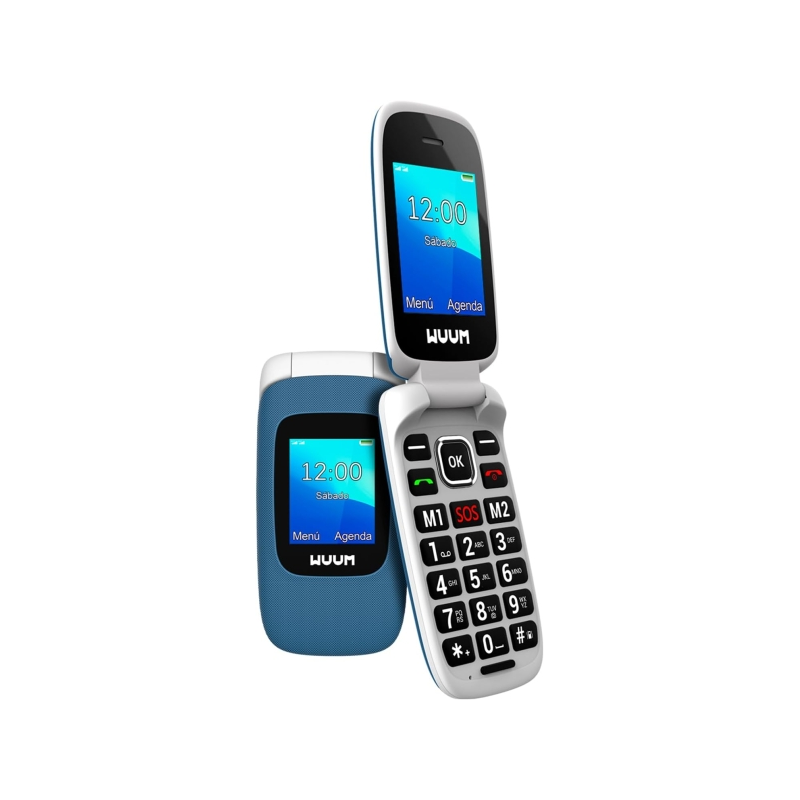 Téléphone à clapet SPC Wuum - Double écran 2,4" + 1,77" - Grandes touches et boutons - Design léger - Touches de raccourci à