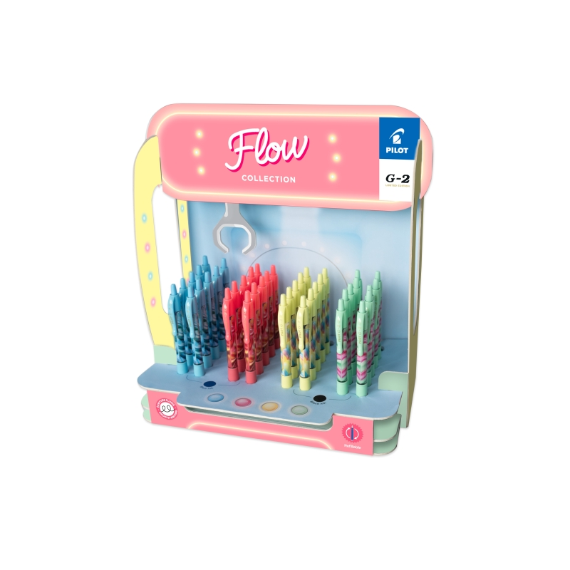 Présentoir Pilot G-2 Flow 48 stylos gel rétractables 0,7 mm