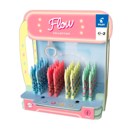 Présentoir stylos gel Pilot colorés
