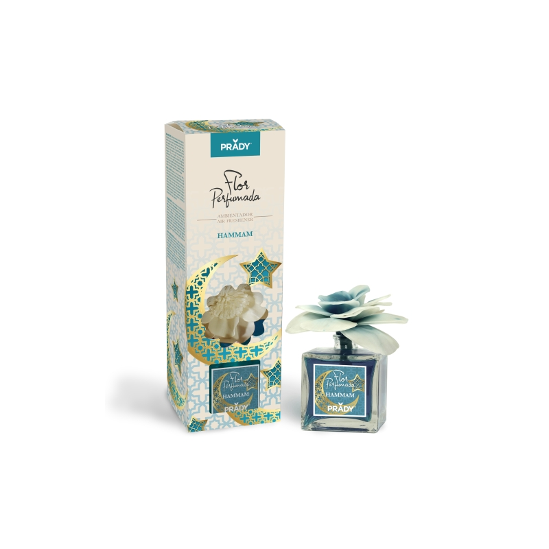 Désodorisant d'ambiance parfumé aux fleurs Prady Hamman - Flacon en verre de 90 ml