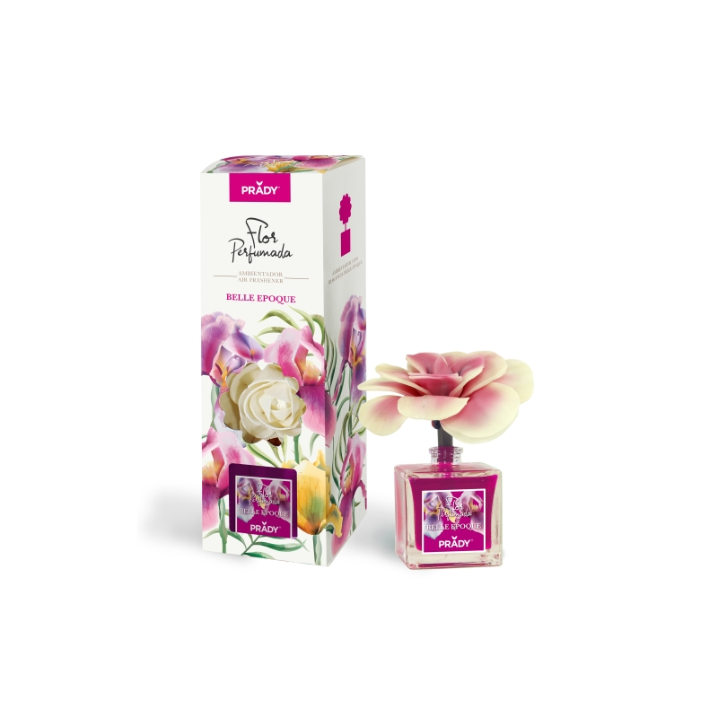 Désodorisant d'ambiance parfumé aux fleurs Prady Belle Époque - Flacon en verre de 90 ml