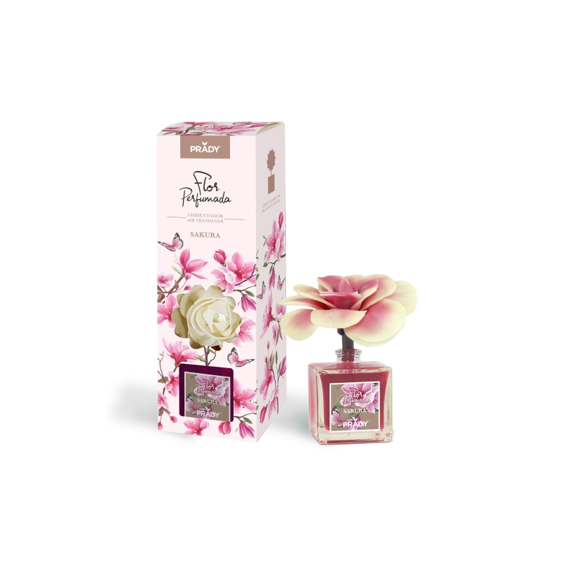 Désodorisant parfumé à la fleur de cerisier Prady - Flacon en verre de 90 ml