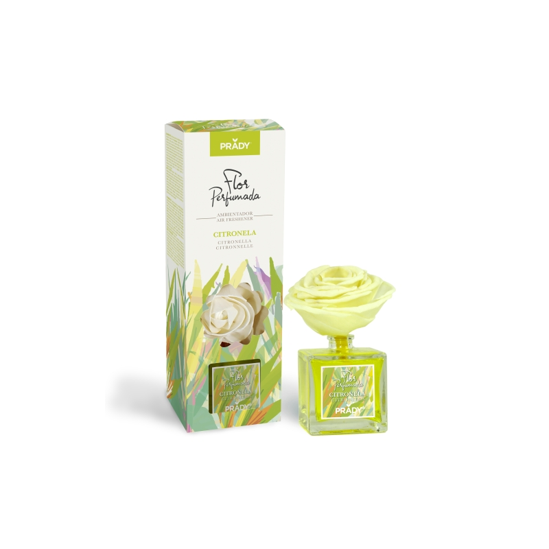 Désodorisant d'ambiance parfumé à la fleur de citronnelle Prady - Flacon en verre 90 ml