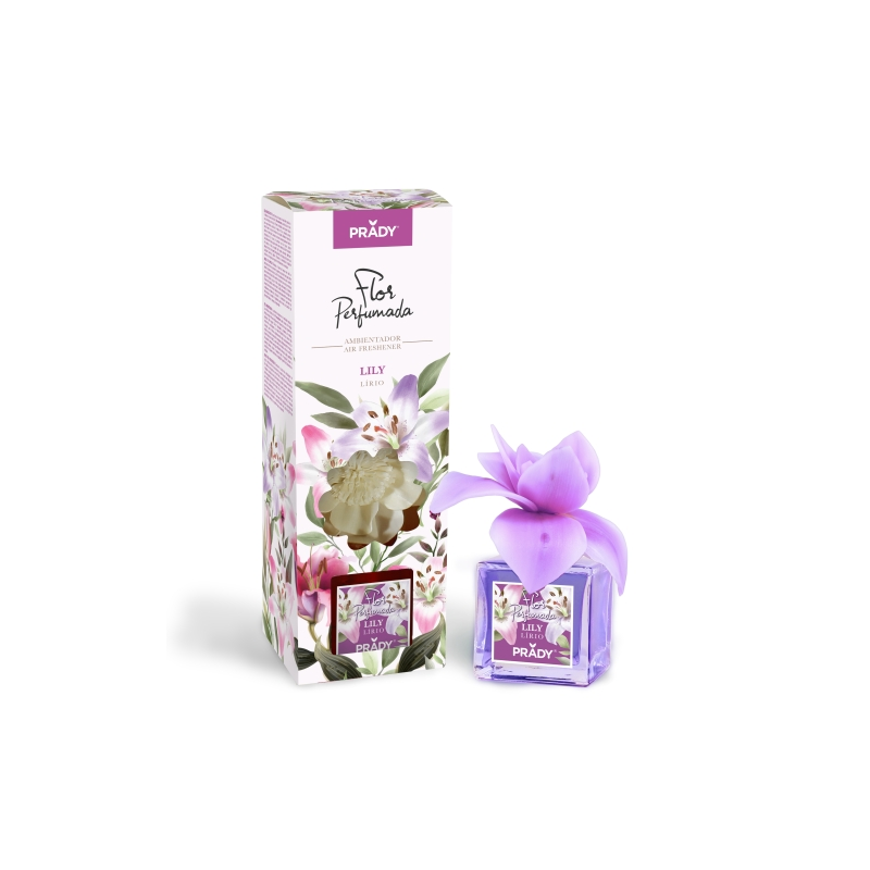 Désodorisant parfumé à la fleur de lys Prady - Flacon en verre de 90 ml