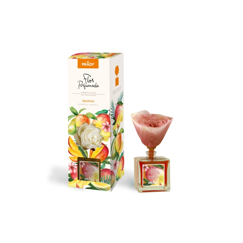 Désodorisant d'ambiance parfumé à la fleur de mangue Prady - Flacon en verre de 90 ml