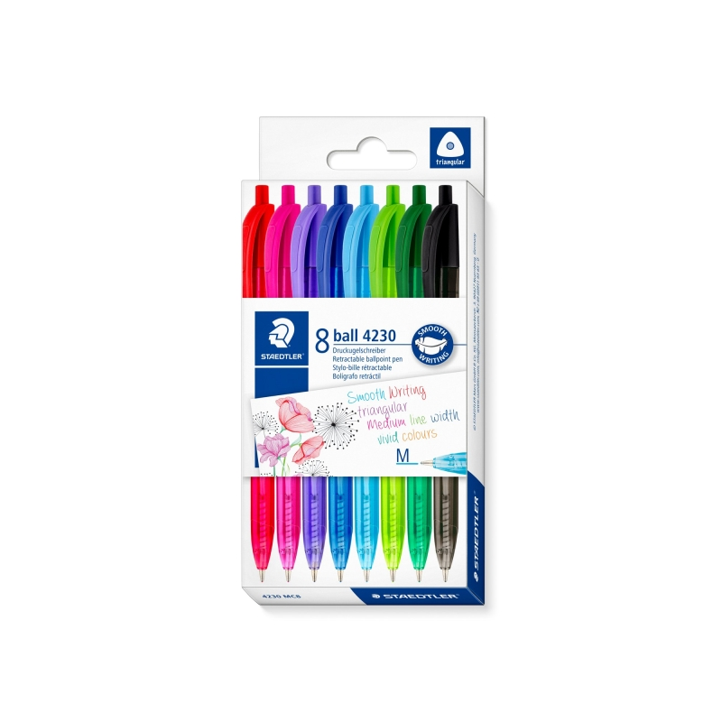 Stylos rétractables Staedtler 4230 M 1 mm lot de 10 couleurs