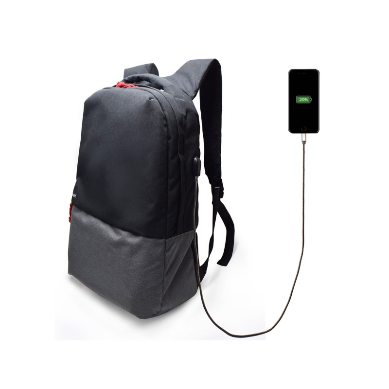 Sac à dos Ewent EW2529 pour ordinateur portable jusqu'à 17 pouces - Port de chargement USB - Étanche - Noir