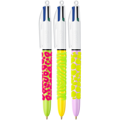 Lot de 12 stylos bille rétractables Bic 4 couleurs 1,0 mm