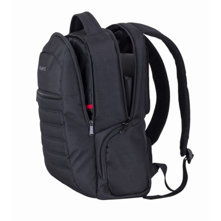 Sac à dos Ewent EW2528 Urban pour ordinateur portable jusqu'à 17 pouces - 5 compartiments - Matériau imperméable - Noir
