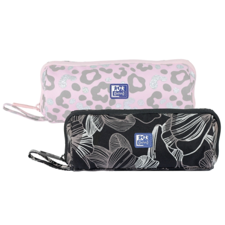 LOT de 4 Trousse ronde Oxford Dream Tech - Ouverture complète - 8 compartiments - Fermeture élastique Kangoo compatible avec