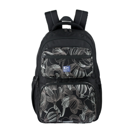 Sac à dos scolaire Oxford Dream Tech à imprimé floral 25 L - 2 compartiments et 10 poches - Dos ergonomique respirant