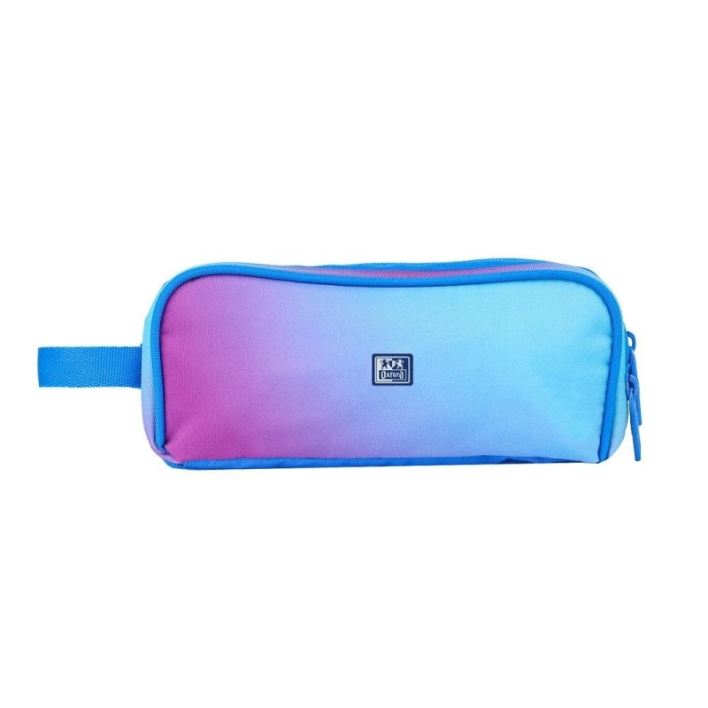 Trousse Oxford Gradient - 3 fermetures éclair - Poignée latérale - Fabriquée à partir de matériaux recyclés - Bleu mystique