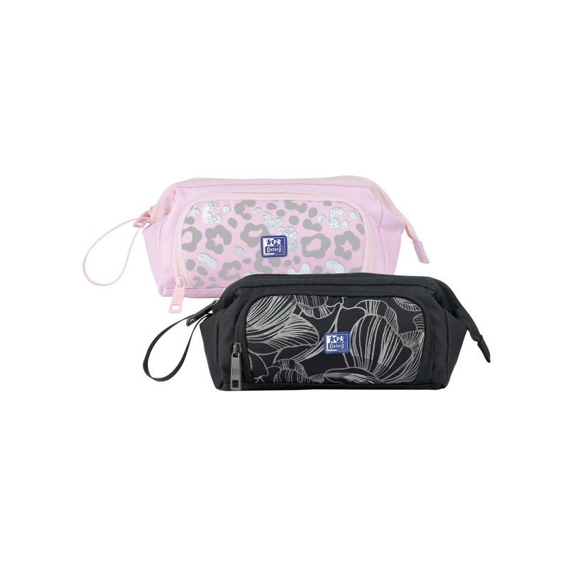 LOT de 4 Trousse Oxford Dream Tech grande capacité - Ouverture complète - Fermeture élastique Kangoo pour cahiers et classeurs