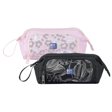 LOT de 4 Trousse Oxford Dream Tech grande capacité - Ouverture complète - Fermeture élastique Kangoo pour cahiers et classeurs