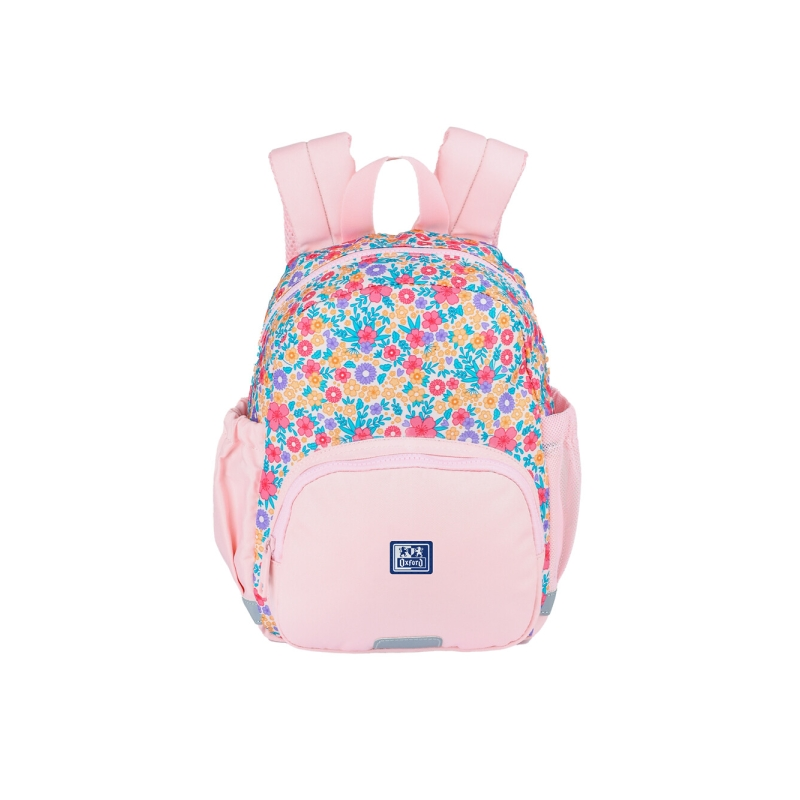 Sac à dos enfant Oxford Floral 8,5 L - 2 poches latérales à fermeture élastique - Dos rembourré ergonomique - Éléments