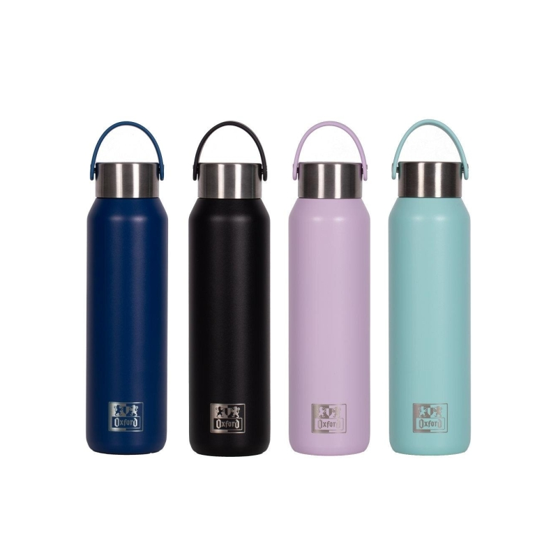 LOT de 4 Bouteille isotherme Oxford B-2Go 600 ml - Isolation à double paroi et revêtement intérieur en céramique - Couleurs
