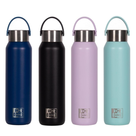 LOT de 4 Bouteille isotherme Oxford B-2Go 600 ml - Isolation à double paroi et revêtement intérieur en céramique - Couleurs
