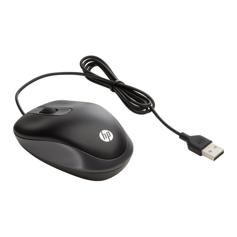 Souris de voyage HP USB - 1000 DPI - Ultra-légère et ultra-compacte pour les déplacements - 2 boutons + molette de défilement