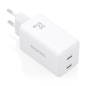 Chargeur Aisens GaN 65 W - 2 ports USB-C PD3.0 QC4.0 - Technologie IA - Blanc