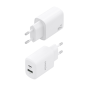 Chargeur Aisens GaN 30 W - 1 port USB-C PD3.0 QC4.0 - 1 port USB-A QC3.0 - Technologie IA - Blanc