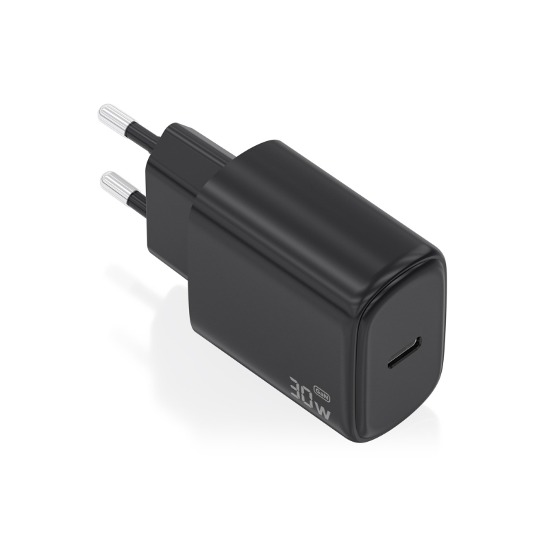 Chargeur Aisens GaN 30 W - 1 port USB-C PD3.0 - Technologie IA - Couleur noire
