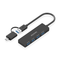 Hub USB Aisens 3.1 USB-A/USB-C - 4 ports USB-A - 15 cm - Noir