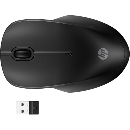 Souris sans fil HP 255 Dual Bluetooth/2,4 GHz - Ambidextre - Capteur optique multi-surfaces 1 600 DPI - Jusqu'à 12 mois