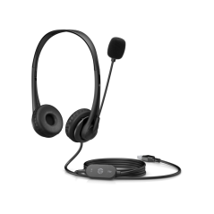 Casque stéréo USB HP G2 avec microphone antibruit - Arceau réglable - Coussinets d'oreille en similicuir pour un confort