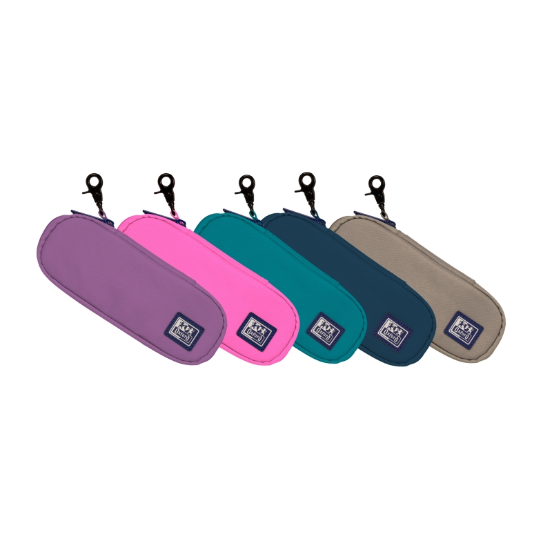 LOT de 5 Trousse semi-rigide Oxford à crochet en B - 1 compartiment - Crochet de suspension - Poche intérieure en filet