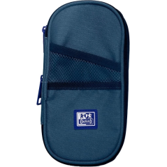 Trousse extensible Oxford B-Max - 1 grand compartiment - 2 poches extérieures - Fabriquée à partir de matériaux recyclés - Bleu