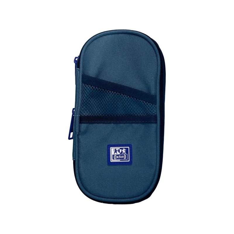 Trousse extensible Oxford B-Max - 1 grand compartiment - 2 poches extérieures - Fabriquée à partir de matériaux recyclés - Bleu