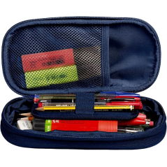 Trousse extensible Oxford B-Max - 1 grand compartiment - 2 poches extérieures - Fabriquée à partir de matériaux recyclés - Bleu